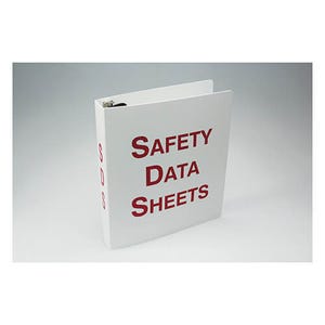 Accuform® ZRS634 SDS Binder, 3-Ring, Red/White, 2-1/2 in Ring, Plastic