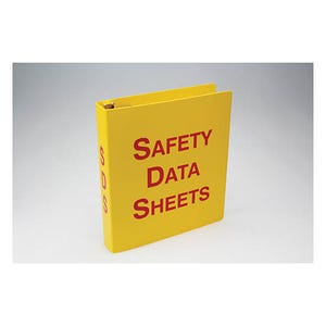 Accuform® ZRS643 SDS Binder, 3-Ring, Red/Yellow, 3 in Ring, Plastic