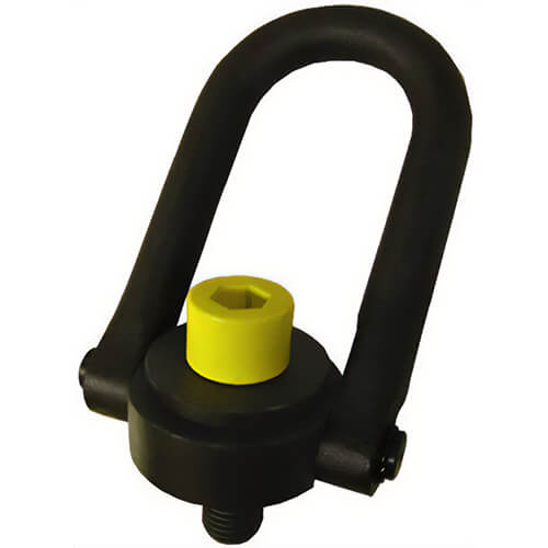 Actek® 46644 Safety Swivel Hoist Ring, 3/4 in Long U-Bar Diameter, 1/2 x 13 Thread Size, 2,500 lb Rated Load