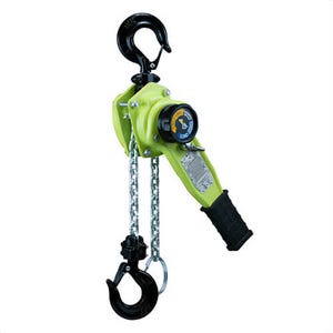 AMHâ„¢ LA025-05U 1-Part Lever Chain Hoist with Sling Hook, 5500 lb Load, 5 ft H Lifting, 74 lb Rated, 1.38 in Hook Opening