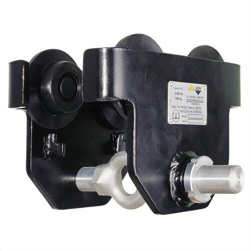 AMH™ PT160 Push Trolley, 16 ton, All Steel Construction with Safety Lugs, 5.4 to 12 in Flange