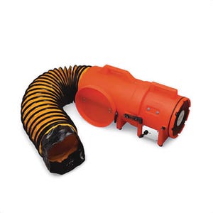 Allegro® 9536-50 Axial DC Plastic Blower with Canister and 50 ft Ducting, 8 in, 38 lb