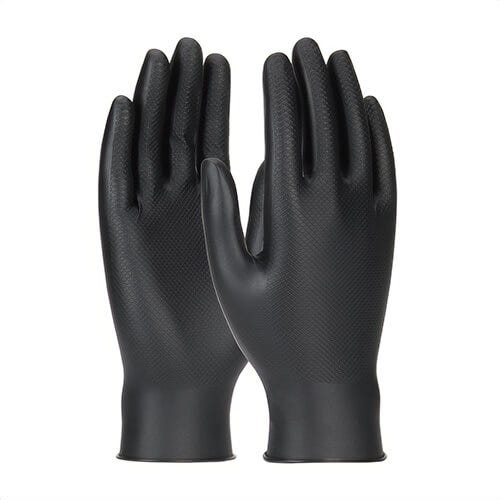 PIP® 67-246/XL Ambi-Dex® Grippaz™ Skins Disposable Gloves, Extra-Large, Nitrile, Black, 9-1/2 in L, 6 mm thick