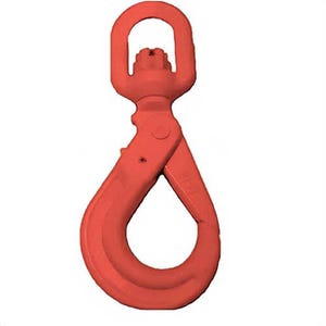 AMHâ„¢ CRGX08 Swivel Self Locking Hook, 9/32 to 5/16 in Trade, 5,700 lb WLL, 100 Grade, Swivel Attachment, Alloy Steel