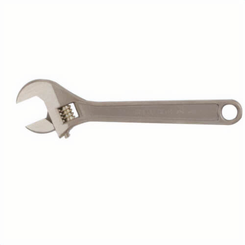Ampco® W-72 Uninsulated Adjustable Wrench, 1-5/16 in, 10 in OAL, Nickel Aluminum Bronze Body, Nickel Aluminum Bronze, Natural