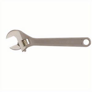 Ampco® W-72 Uninsulated Adjustable Wrench, 1-5/16 in, 10 in OAL, Nickel Aluminum Bronze Body, Nickel Aluminum Bronze, Natural