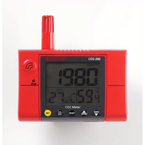 Amprobe® CO2-200 CO2 Wall Mounted Meter, +/-75 PPM, +/-5% Light Level Accuracy, 0 to 95% Humidity, +/- 3/5% Accuracy, LCD Display, 14 to 140 Deg F