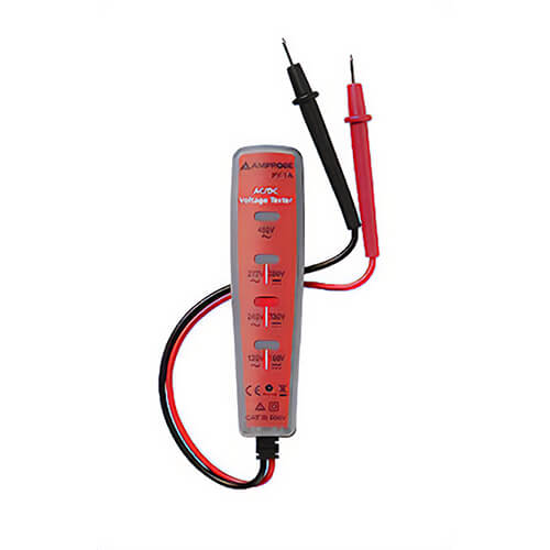 Amprobe® PY-1A AC/DC Voltage Tester, Maximum Measurable Voltage: 480V AC/DC, 4 Neon Bulb Light Source, Bright Neon Bulb