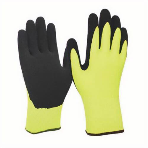 Armor Guys 04-011-2X Extraflex® 04-011 General Purpose Gloves, Coated, 2XL, HCT™ Microfoam Latex Palm, Black/Hi-Viz Green