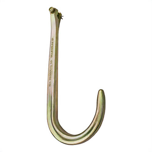B/A Products® N711-2CL Clevis J Hook, 15 in, 5400 lb WLL, Grade 70, Yellow Zinc