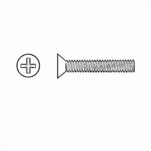BBI® 586231 Fully Threaded Machine Screw, #6-32, 1 in OAL, Flat Head Plated, Phillips® Drive