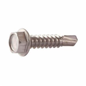 BBI® 693175 Teks® Fully Threaded Self-Drilling Screw, #12-14, 1 in OAL, Indented Hex/Washer Head, Unslotted Drive, Low Carbon Steel