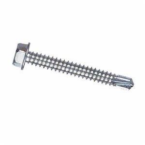 BBI® 693135 Teks® Fully Threaded Self-Drilling Screw, #10-16, 3/4 in OAL, Indented Hex/Washer Head, Hex Drive, Low Carbon Steel
