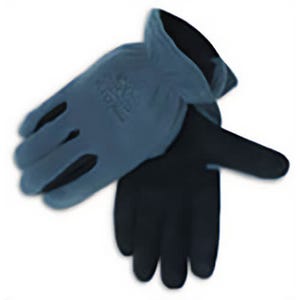 Black Stallion® 15FHM-GRAY Gray Winter Insulated Fuzzy Hane Split Cowhide Gloves, Medium