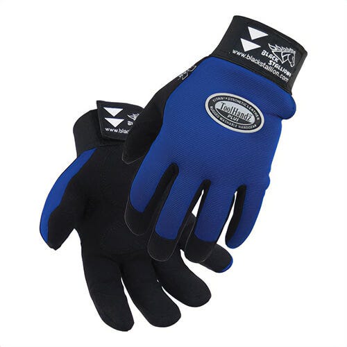 Black Stallion® 99PLUSL-BLUE ToolHandz® Plus 99Plus Original Safety Work Gloves, Mechanics, L, Synthetic Leather Palm, Blue, Strap Cuff