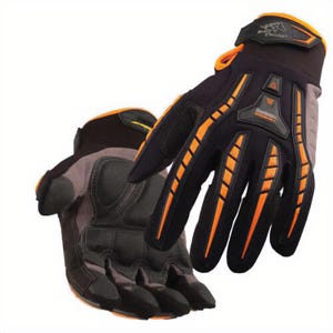 Black Stallion® GX100-2X ToolHandz® Anti-Vibration Gloves, 2 Extra-Large, Synthetic Leather/Spandex®, Strap Cuff