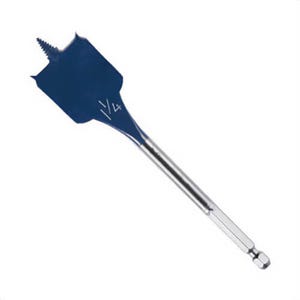 Bosch Daredevilâ„¢ DSB1017 Standard Spade Drill Bit, 1-1/4 in dia, 6 in OAL, 3 in L, 1/4 in Shank