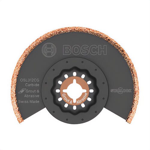 Bosch OSL312CG Starlock® Oscillating Blade, Grout Grinding, For Use With: OIS® Compatible Tool, Carbide, Carbide Grit, Black