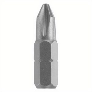 Bosch 27021 Reinforced Screwdriver Insert Bit, P2 Phillips® Point, 1 in OAL, Hex Shank, S2 Tool Steel