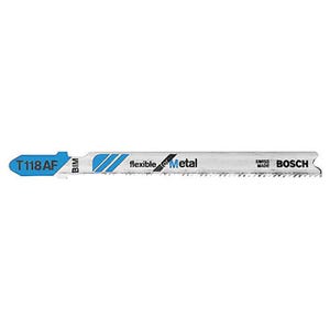 Bosch T118AF Jig Saw Blade, Fine Round Cut Straight Cut, 3-5/8 in Length, 0.3 in Width, 0.04 in Thickness, 17 to 24