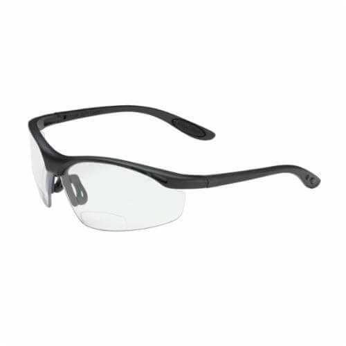 Bouton® 250-25-0030 Mag Readers™ Bi-Focal Dual Lens Safety Reading Eyewear, 3 Diopter, Clear Lens, Black