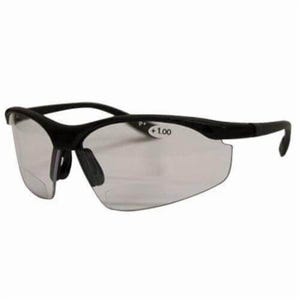 Bouton® 250-25-0120 Mag Readers™ Bi-Focal Dual Lens Safety Reading Eyewear, 2 Diopter, Gray Lens, Black
