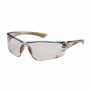 Bouton® 250-32-0226 Recon™ Lightweight Protective Glasses, Brown, Anti-Fog/Anti-Scratch Blue Lens, Polycarbonate/PVC/Rimless Frame