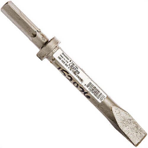 Brunner And Lay L03F09 Narrow Chisel, 580 Hex Shank, Round Collar, 9 in Flat Chisel