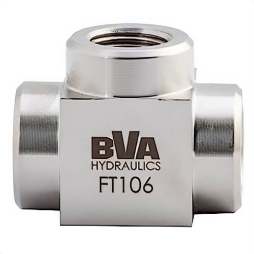 BVA® FT106 3 Way Connector 3/8 in to 3/8 in, NPTF 10,000 psi