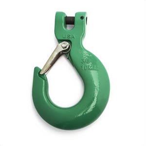 Campbell® 5747295PL Sling Hook, Series: Quik-Alloy® PL, 35300 lb Load, 100 Grade, Clevis Attachment, 3/4 in Trade, Painted Green