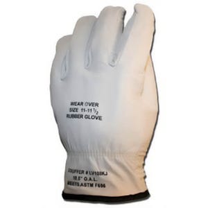 Cementex P0-10-11 Leather Glove Protectors, 10 in, Class 0, Size 11