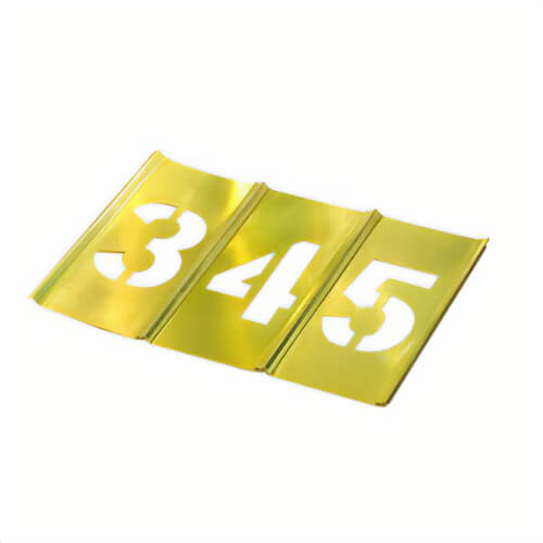 C.H.Hanson® 10016 15 pc Interlocking Reusable Single Number Stencil Set, 6 in H, Gold, 28 ga Brass