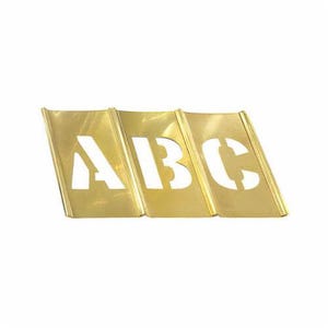 C.H.Hanson® 10031 33 pc Interlocking Reusable Single Letter Stencil Set, 2 in H, Gold, 28 ga Brass