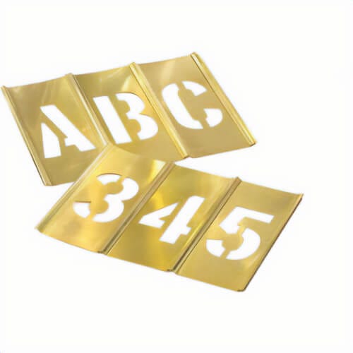 C.H.Hanson® 10146 92 pc Interlocking Reusable Single Letter and Number Stencil Set, 1/2 in H, 28 ga Brass