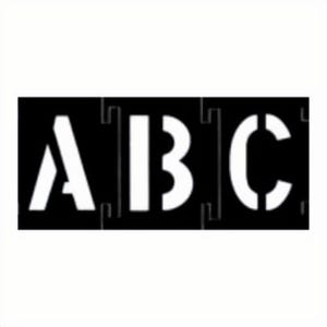 C.H.Hanson® 10198 46 pc Economy Grade Interlocking Letter and Number Stencil Set, 6 in H, Black, PVC