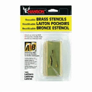C.H.Hanson® 10305 15 pc Interlocking Reusable Number Stencil Set, 2 in H, 28 ga Brass