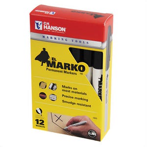 C.H.Hanson® 10605 Sure Point Permanent Marker, Medium Tip, Red