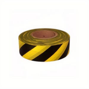 C.H. Hanson® 17060 Flagging Tape, Standard Yellow/Black Stripe, 300 ft L x 1-3/16 in W, Polyethylene