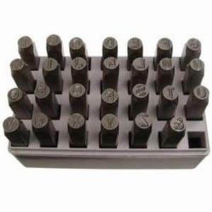C.H.Hanson® 21101 27 pc Heavy Duty Letter Stamp Set, A to Z, Ampersand (&), 5/16 in H Character, 9/16 in Shank