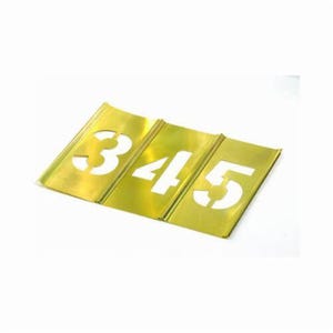 C.H.Hanson® 10007 15 pc Interlocking Reusable Single Number Stencil Set, 3/4 in H, Gold, 28 ga Brass
