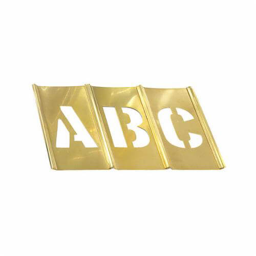 C.H.Hanson® 10036 33 pc Interlocking Reusable Single Letter Stencil Set, 6 in H, Gold, 28 ga Brass