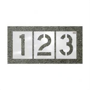 C.H.Hanson® 70355 12 pc Heavy Duty Number Stencil Kit, 6 in H x 4 in W Character, White, Low Density Polyethylene