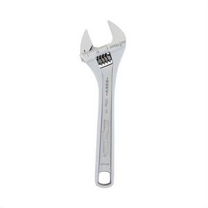 Channellock® 808W Adjustable Wrench, 1-3/16 in, Polished Chrome, 8 in OAL, 17/32 in Chrome Vanadium Steel Jaw, Alloy Steel Body