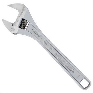 Channellock® 812W Uninsulated Adjustable Wrench, 1-1/2 in, Polished Chrome, 12 in OAL, Chrome Vanadium Steel Body