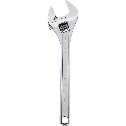 Channellock® 818 Adjustable Wrench, 18 in, Chrome Vanadium Steel Construction, Chrome Finish, 18 in x 1.13 in x 1.13 in