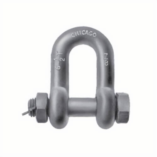 Chicago Hardware 20850 5 Class 3 Chain Shackle, 8.5 ton Load, 1 in, 1-1/8 in dia Bolt Pin, Hot Dipped Galvanized