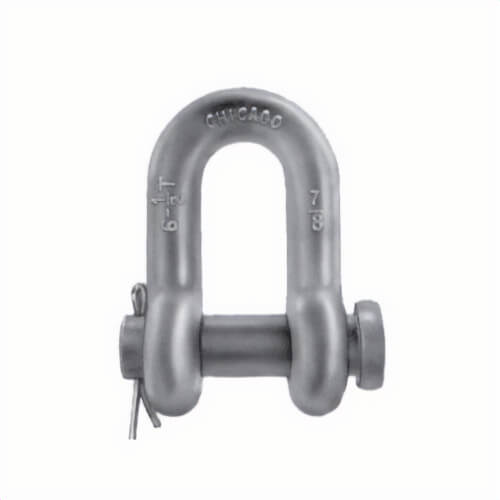 Chicago Hardware 21330 1 Class 1 Chain Shackle, 2 ton Load, 1/2 in, 5/8 in dia Round Pin, Hot Dipped Galvanized