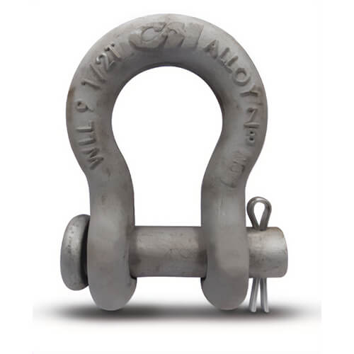 CM® M351AG Alloy Anchor Shackle, Galvanized Round Pin, 5 ton Working Load Limit, 5/8 in