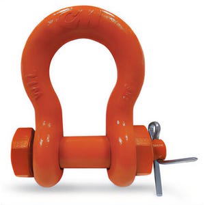 CM® M848AP Alloy Anchor Shackle, Orange Powder Coated Bolt, Nut and Cotter, 20 ton Working Load Limit, 3/8 in