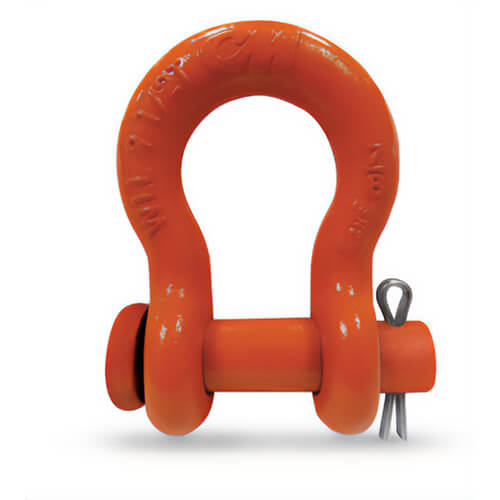 CM® M352AP Alloy Anchor Shackle, Orange Powder Coated Round Pin, 7 ton Working Load Limit, 3/4 in